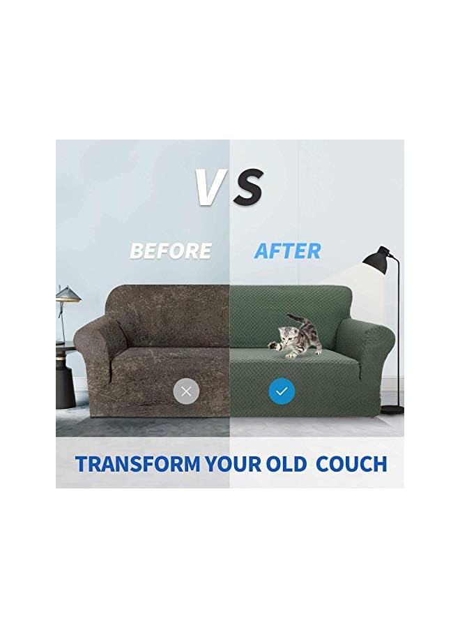 The Bros أغطية أرائك جاكار جديدة كبيرة جداً لكرسيين أو 4 مقاعد، غطاء أريكة غير قابل للانزلاق فائق المرونة مناسب للكلاب وصديق للحيوانات الأليفة (كرسي واحد، أخضر عسكري) - Image 4