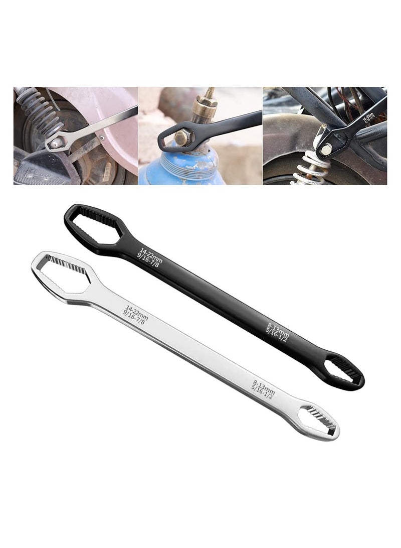 SYOSI Universal Wrench Double-Head Self-Tightening Wrench, Premium 8-22mm Self-Tightening Universal Wrench Adjustable Double Head Wrench, Multifunctional Universal Wrench for Repair - Image 1