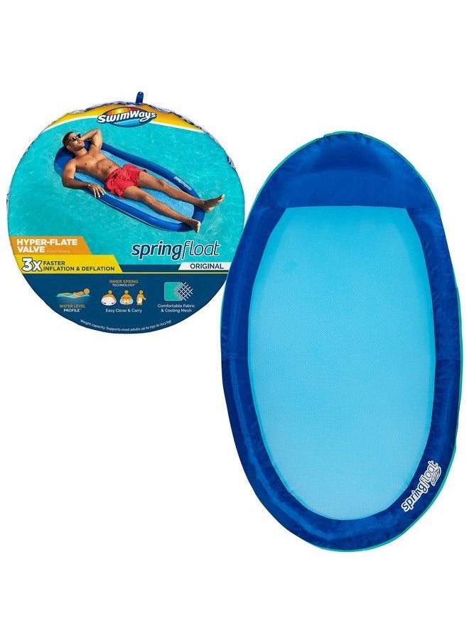 SwimWays - Spring Float Original Pool Lounge Chair With Hyper Flate Valve Blue - Image 1