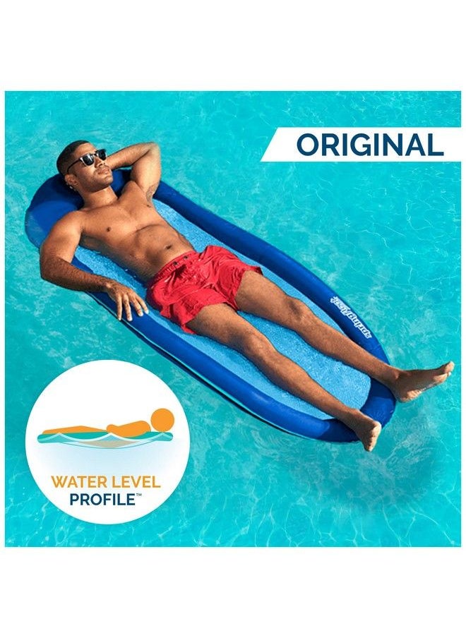 SwimWays - Spring Float Original Pool Lounge Chair With Hyper Flate Valve Blue - Image 1