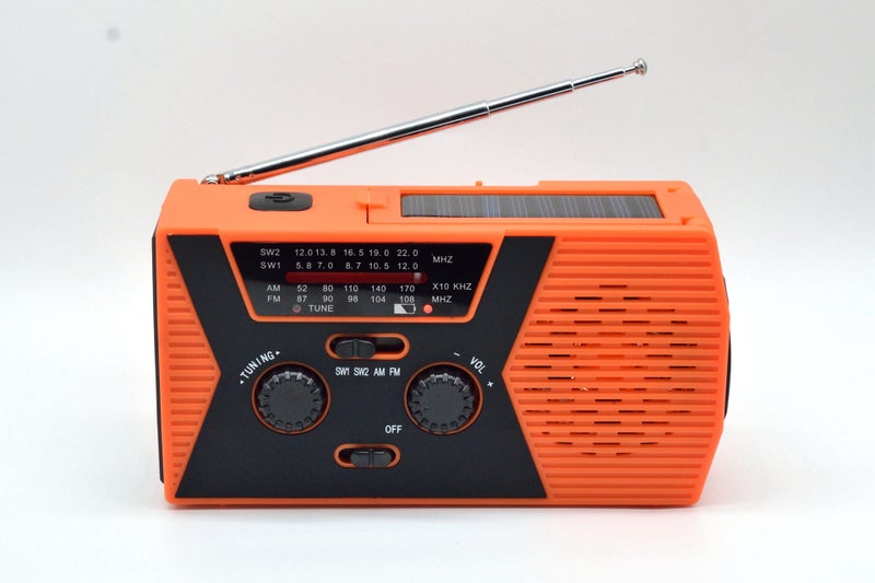 Portable Solar Hand Canned Rechargeable Emergency Radio With Flashlight Reading Light - Image 1
