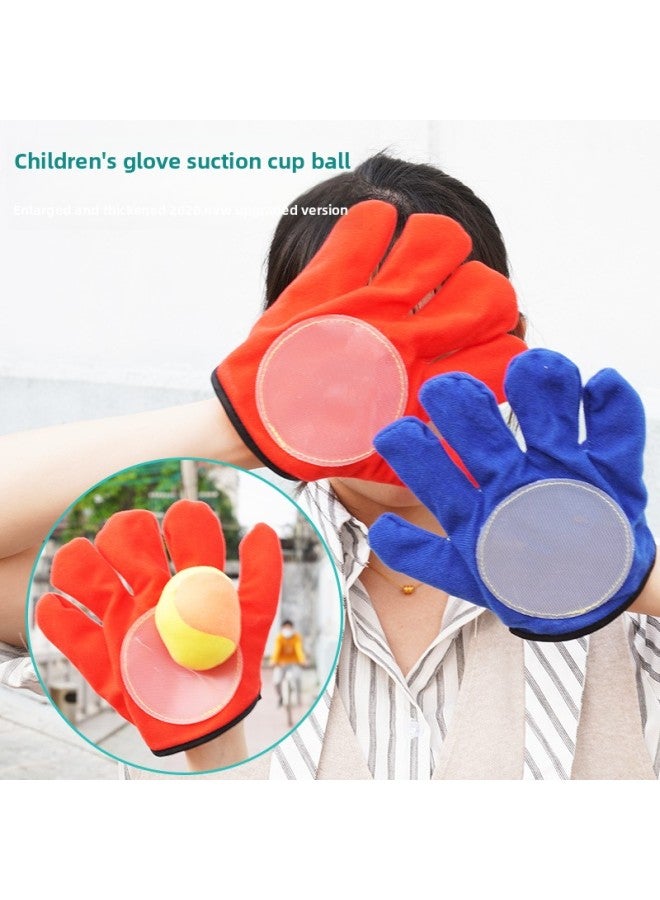 Suction Cup Sticky Ball Gloves Early Childhood Early Childhood Education Children's Fun Sticky Ball Velcro Sticky Ball Outdoor Parent-Child Catcher-Color:Single Blue - Image 2
