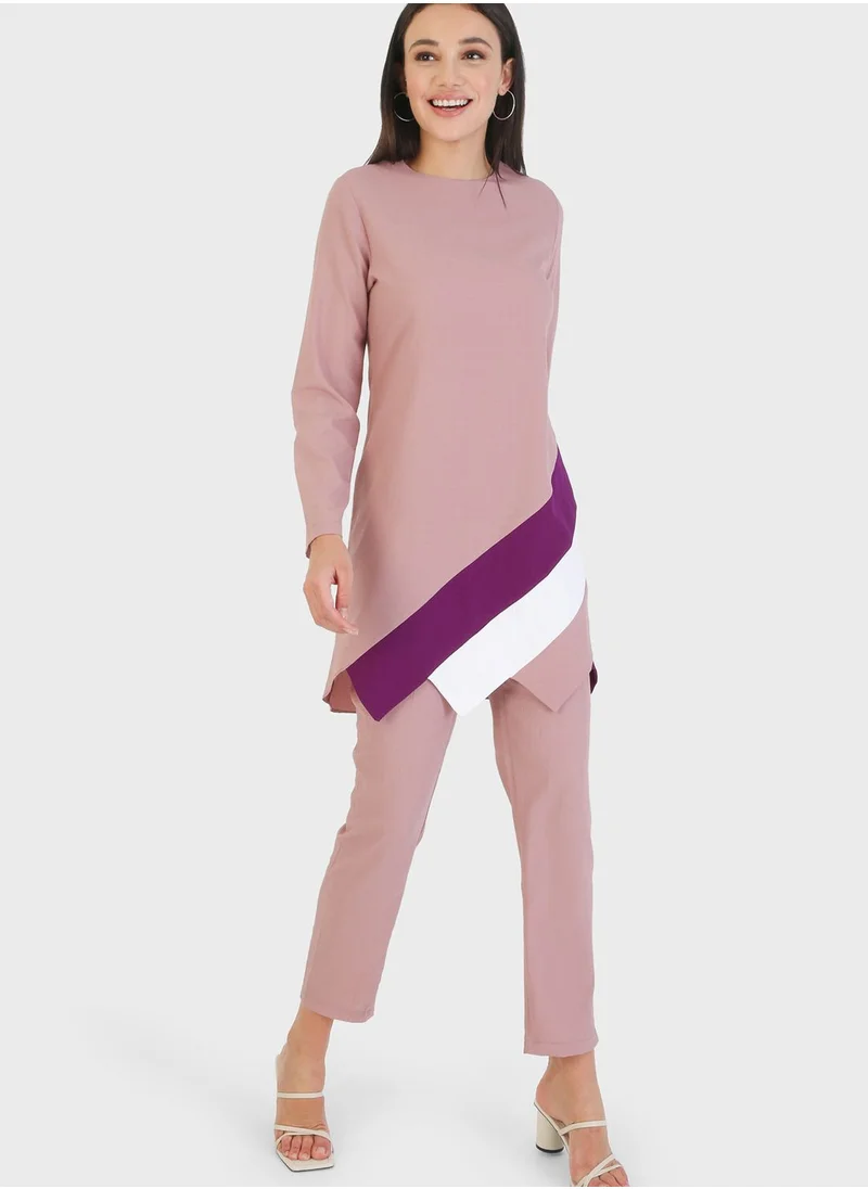 Tavin by Modanisa Crew Neck Tunic & Pants Set