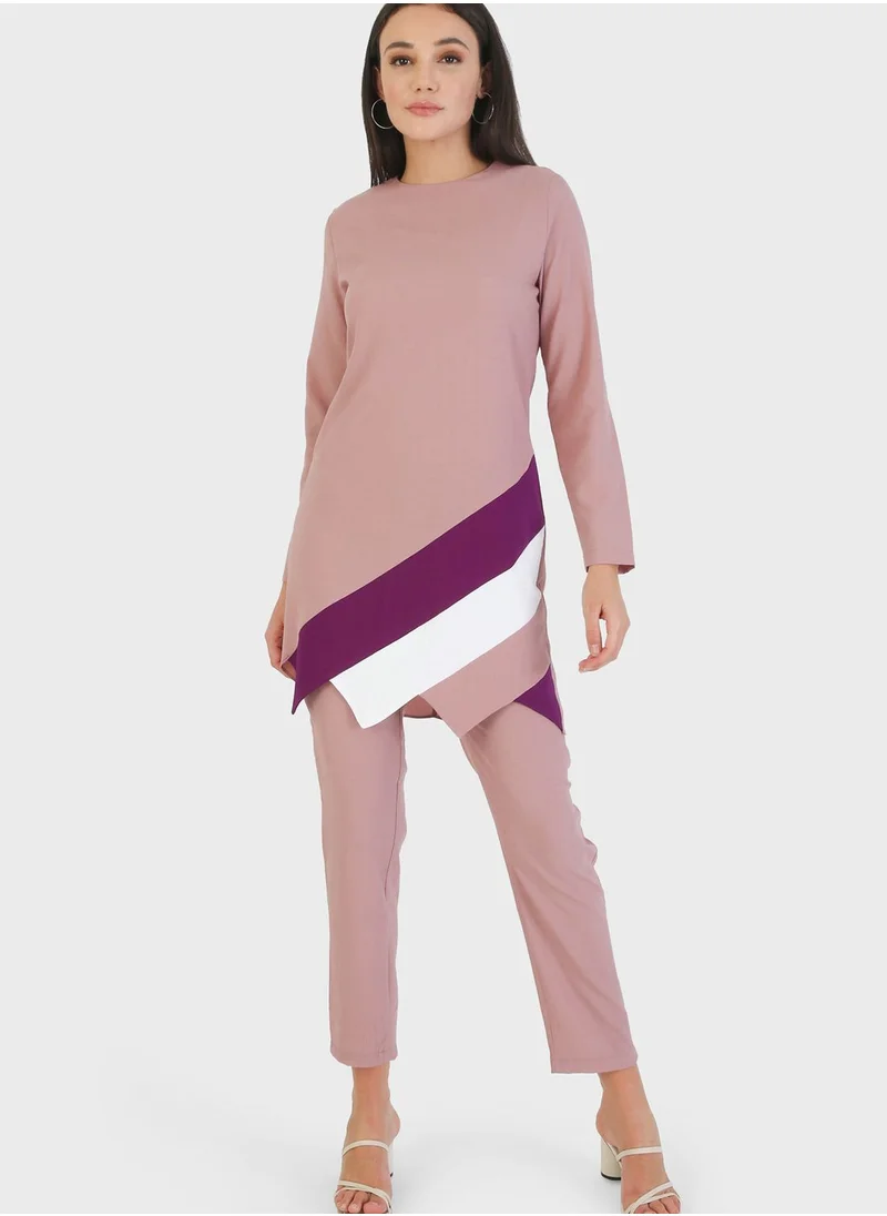 Tavin by Modanisa Crew Neck Tunic & Pants Set