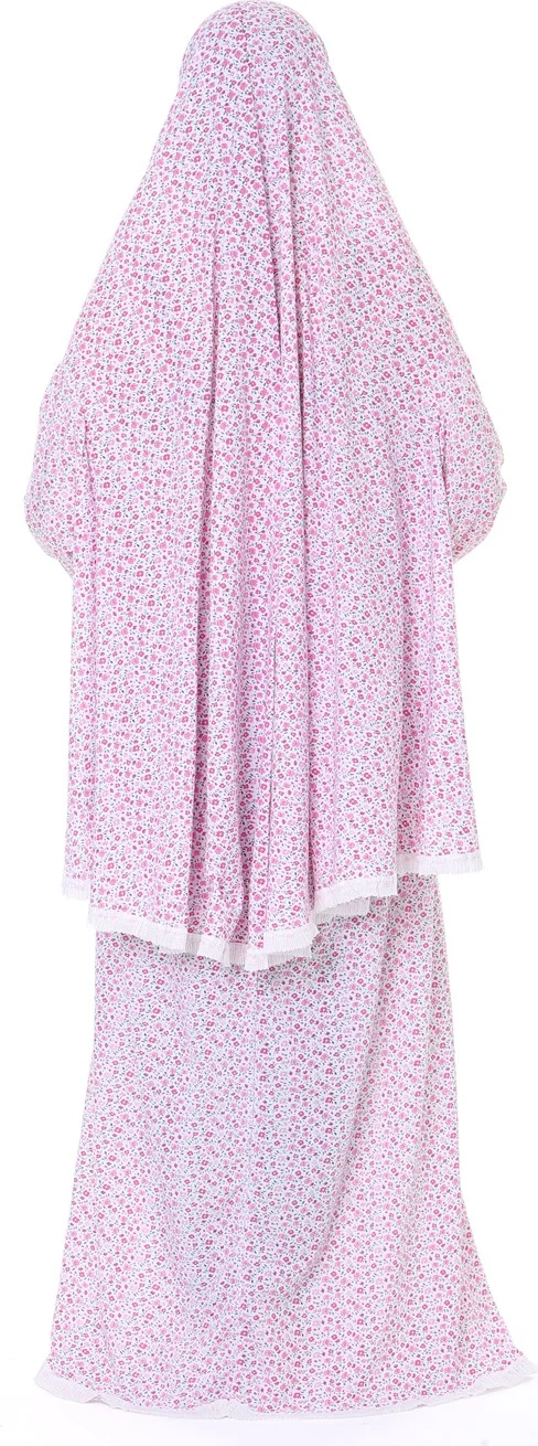 Elanesa  Women's Practical Prayer Dress with Double Sleeves and Lace Detail