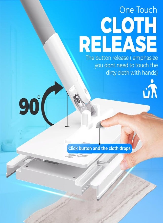 CleanMattix - FlexiClamp Sweep & Mop Kit - Compatible with Swiffer Pads, Durable Cleaning Tool for Hardwood, Tile, Marble & Laminate Floors, Home, Kitchen Cleaning Essentials. (Include 10 Dry Cloths - Image 2