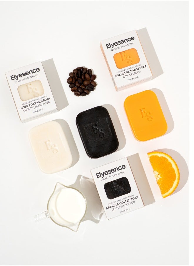 Elyesence - Elyesence Organic Herbal Soap Gift Set | Thai Goat Milk, Coffee Scrub & Orange Glow – Natural Trio from Thailand - Image 1