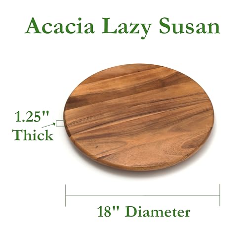 Lipper International Acacia Wood 18-Inch Lazy Susan Kitchen Turntable - Image 2