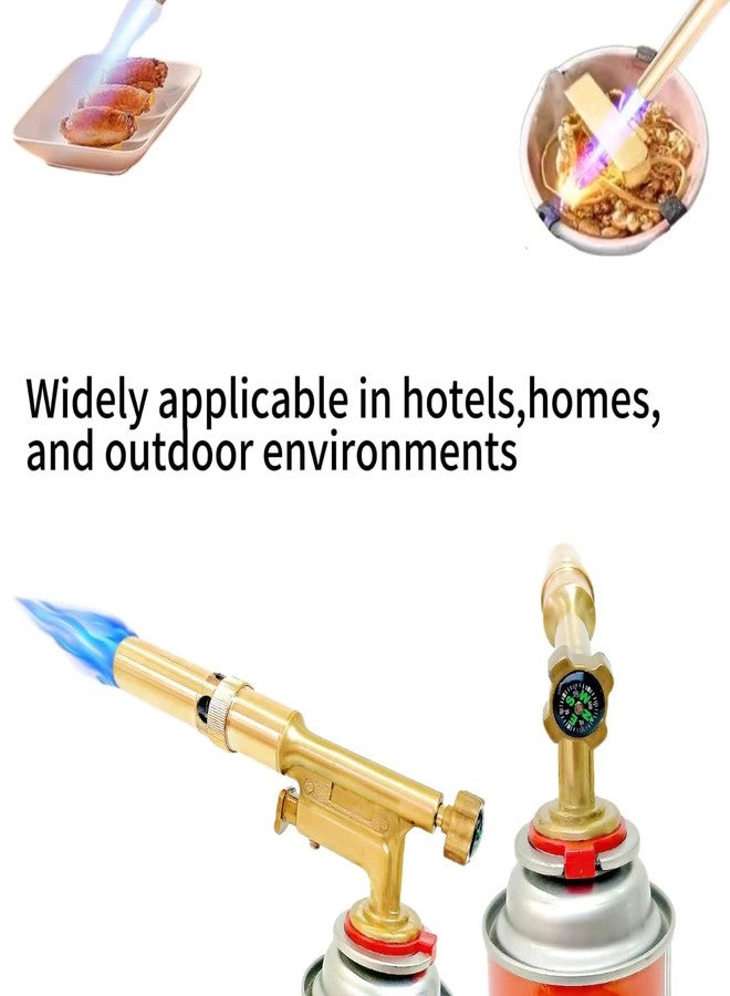 WF Butane Torch Lighter, Culinary Kitchen Blow Lighter, Flame Thrower Head, Adjustable Flame Pure copper Handheld - for Cooking, Baking, Camping (Butane Fuel Not Included) - Image 4