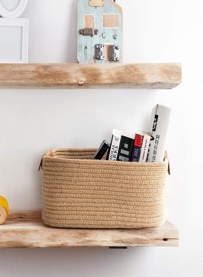 Juteify Natural Jute Storage Gift Basket, Rectangle, Wedding Packaging Organizer Box Jute Basket Handwoven Eco-Friendly Storage Basket Bins Organizer (12 * 8 * 6 inch), Beige - Image 3