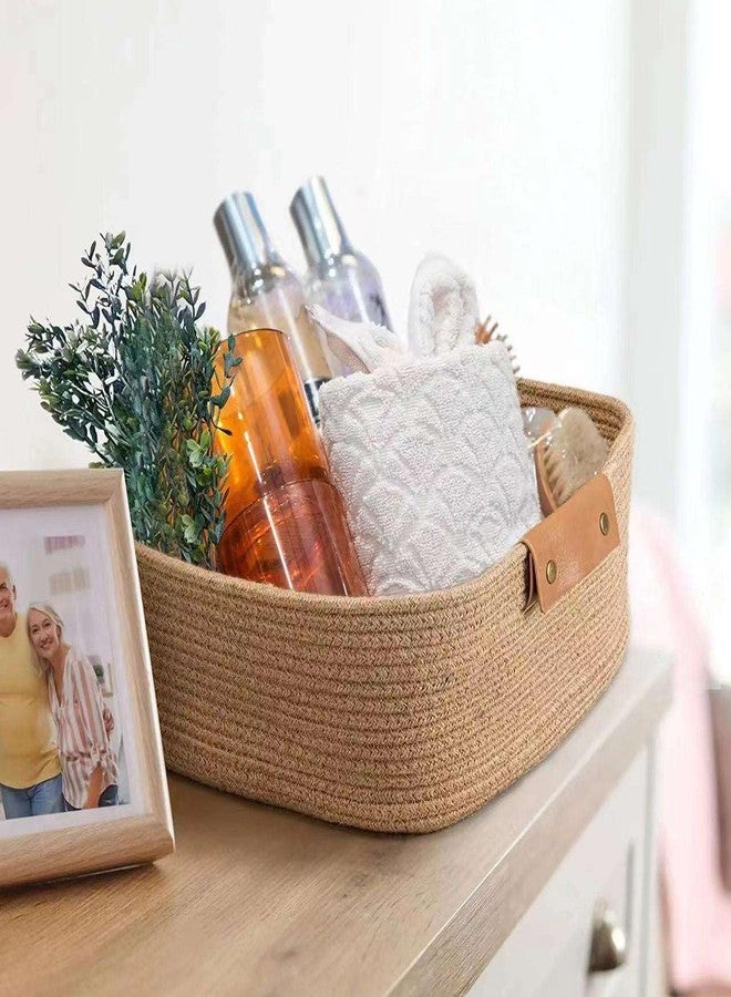 Juteify Natural Jute Storage Gift Basket, Rectangle, Wedding Packaging Organizer Box Jute Basket Handwoven Eco-Friendly Storage Basket Bins Organizer (12 * 8 * 6 inch), Beige - Image 2