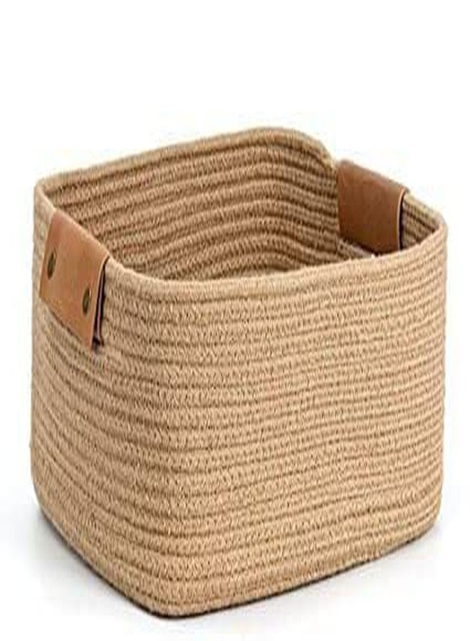 Juteify Natural Jute Storage Gift Basket, Rectangle, Wedding Packaging Organizer Box Jute Basket Handwoven Eco-Friendly Storage Basket Bins Organizer (12 * 8 * 6 inch), Beige - Image 1