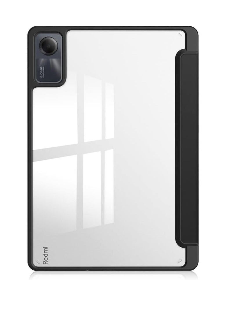 Case 2023 Released Redmi Pad SE 11" Case, Clear Back Transparent with Pen Holder, Redmi Pad se Cover, Tablet Case with Auto Sleep Function, Trifold Stand, Shockproof, Lightweight (Redmi Pad SE, Black) - Image 3