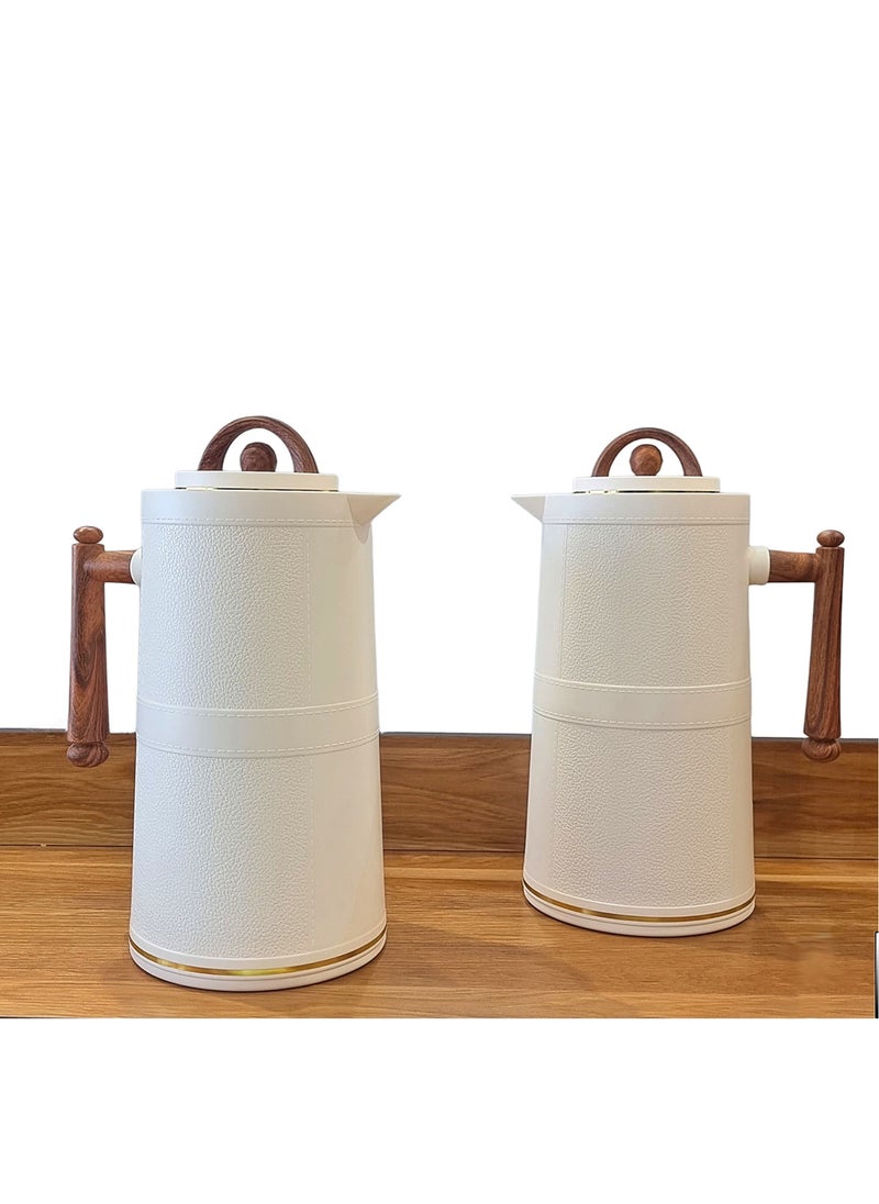 petros - Elegant beige thermos set for tea and coffee, 1 liter - Image 1