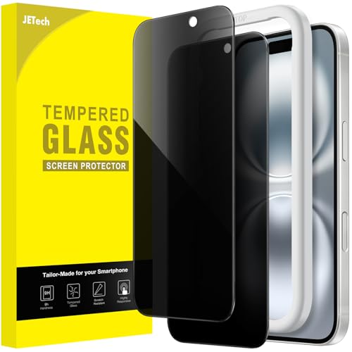 Jetech حامي شاشة الخصوصية JETech لهاتف iPhone 16 61 بوصة من الزجاج المقسى المقاوم للتجسس مع أداة تثبيت سهلة 2 قطع - Image 1