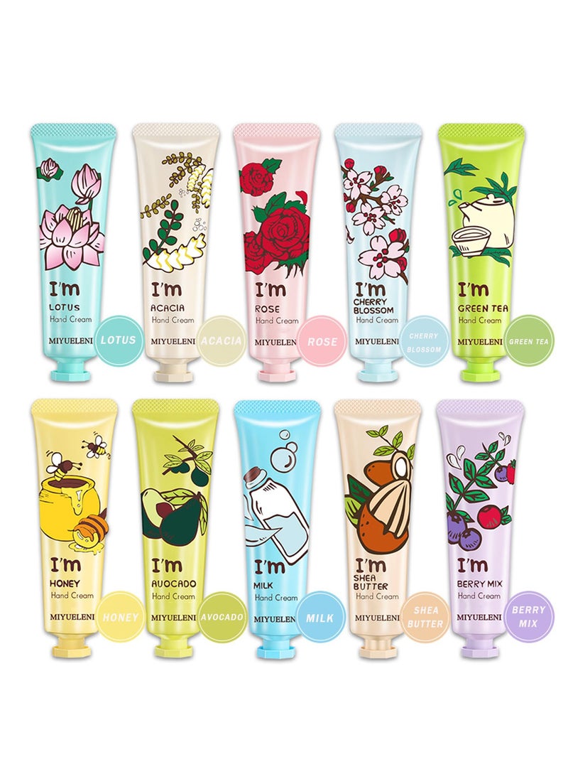 FirstFly - 10 Pack Hand Cream Bulk, Gifts for Women, Bridesmaid Gifts,Party Favors, Stuff for Teen Girls, Natural Fragrance Mini Lotion Travel Size, Moisturizing Nourishes Hand Lotion Cream for Dry Cracked Hands - Image 1