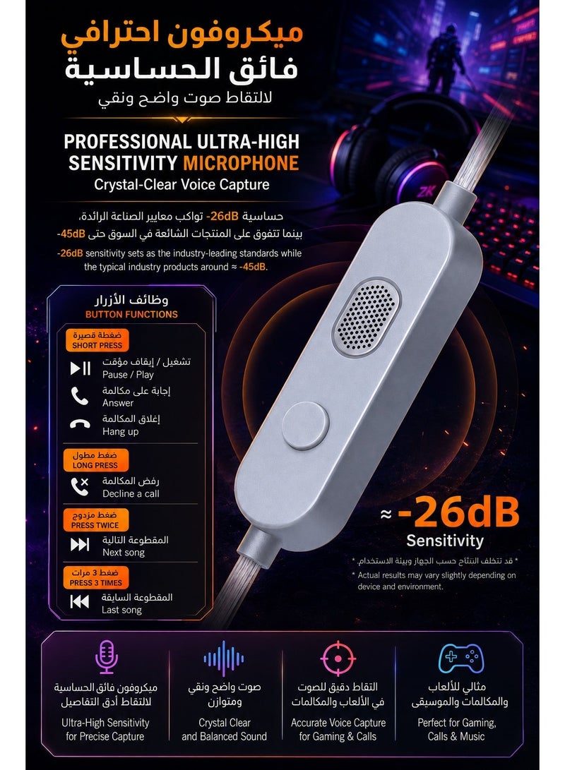 KZ Gale IEM Type-C Gaming Earphones with Built-in DSP Sound Card, 4 EQ Modes and Dual Microphone, Compatible with RedMagic, USB-C iPhone, iPad, Samsung, PC and Laptops, Low-Latency In-Ear Gaming Headphones for PUBG Mobile, Free Fire, Valorant and CS2 (with Mic) - Image 5