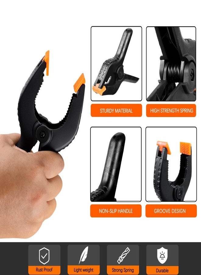 FeFu 4.5 Inch Spring Clamps Heavy Duty - 10 Pack Spring Clips Plastic Clamp Set, Backdrop Clips Clamps for Crafts Woodworking Photography, Strong Clamps for Backdrop Stand Outdoor Home Project - Image 3