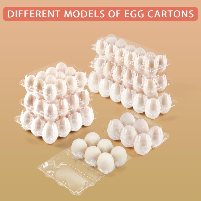 YIFIHGE 60 Pack Egg Cartons Cheap Bulk 1 Dozen Jumbo Egg Cartons Extra Large Duck Egg Holders with Sticker Labels Clear Empty Plastic Egg Containers for Home Ranch Farm Commercial Market Display - Image 4