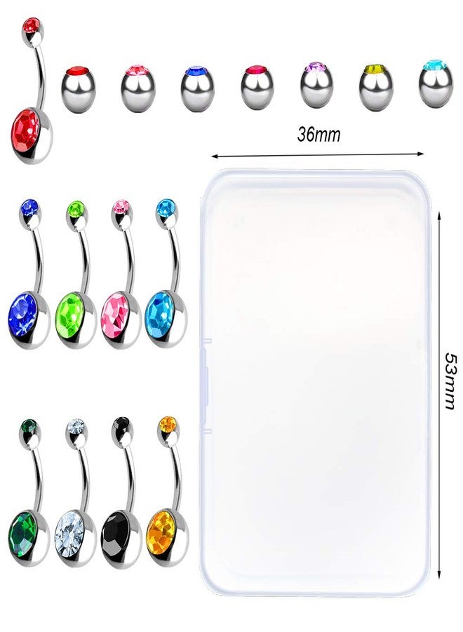 Outee 30 Pcs 14G Belly Button Rings for Women Belly Bars Stainless Steel Navel Piercing Jewelry - Image 5