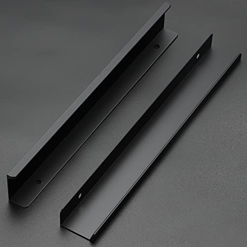 Ravinte 10 Pack Finger Pulls for Cabinets 254mm10 Length Black Edge Pulls Matte Black Finger Cabinet Concealed Handles for Kitchen Drawer Tab Handle - Image 3