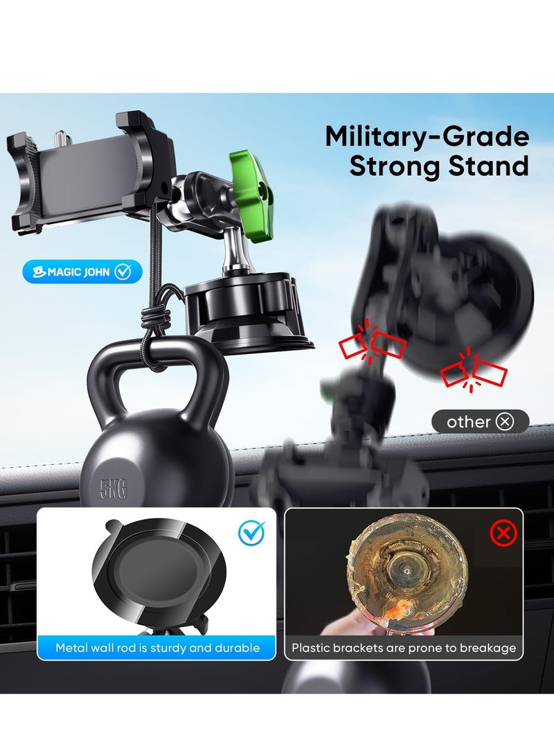 ELTRAZONE Car Phone Mount for Video Recording – Universal Magic Arm Suction Holder for Windshield, Dashboard & Vlog Shooting – Hands-Free Smartphone Stand with 360° Rotation, Strong Suction Cup, Adjustable Viewing Angle – Perfect for Vloggers, Content Creators, and GPS Navigation - Image 3