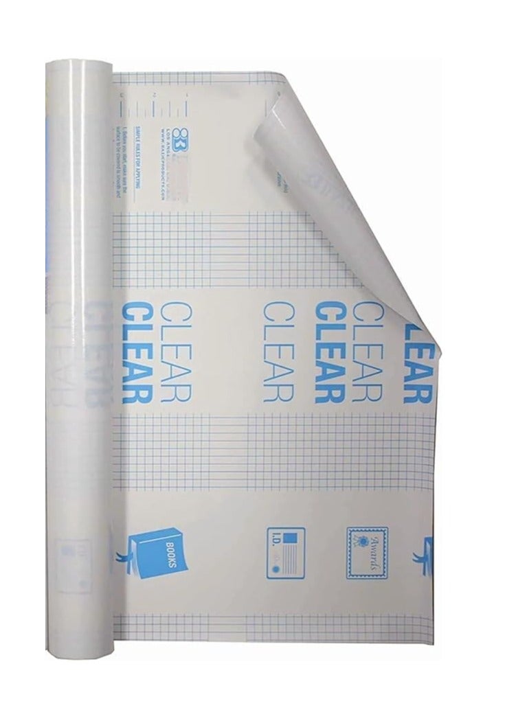 Self Adhesive Cover Clear Pack of Rolls 45CM X 3 yards kids Cover Book Covers Adhesive Transparent Clear Books Covering Film Schools - Image 1