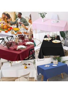 MARKQ Plastic Tablecloth for Rectangle Table 54" x 72" Disposable Table Cover for Bridal Shower Wedding Birthday Party Decorations  - Image 5
