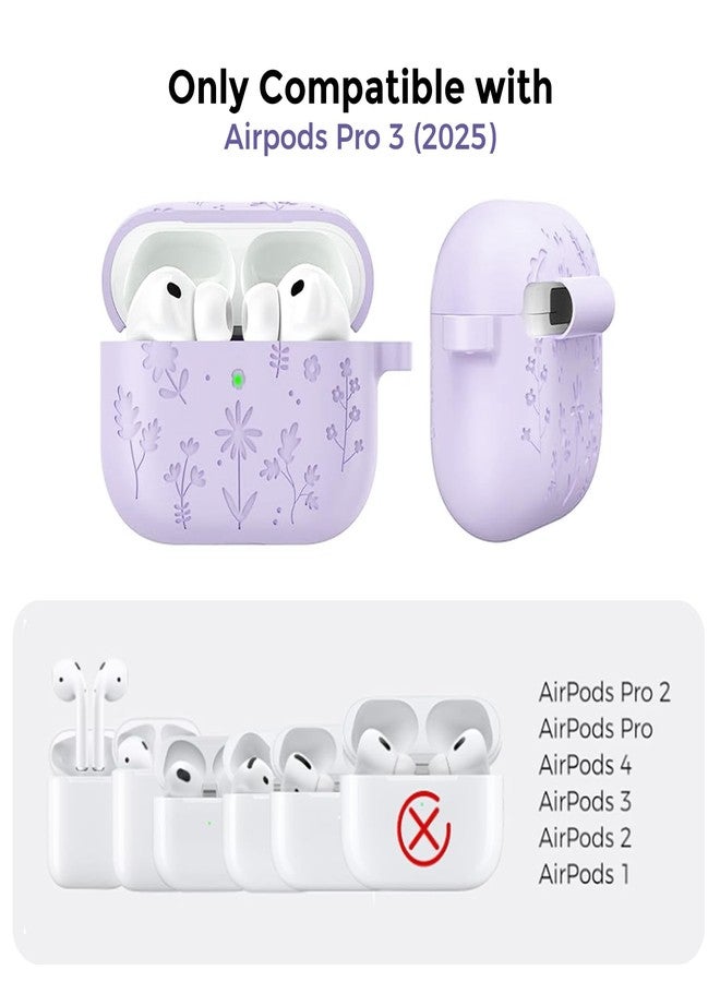 أهاستايل غطاء حماية AhaStyle لسماعات AirPods Pro 3 (2025) مصنوع من السيليكون بتصميم زهور أنيق، غطاء كامل مقاوم للصدمات لسماعات AirPods Pro من الجيل الثالث من Apple، مع طقم تنظيف، مناسب للنساء والفتيات. - Image 2