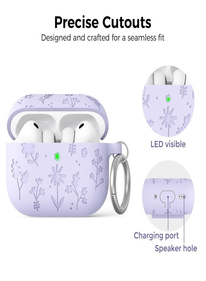 أهاستايل غطاء حماية AhaStyle لسماعات AirPods Pro 3 (2025) مصنوع من السيليكون بتصميم زهور أنيق، غطاء كامل مقاوم للصدمات لسماعات AirPods Pro من الجيل الثالث من Apple، مع طقم تنظيف، مناسب للنساء والفتيات. - Image 4