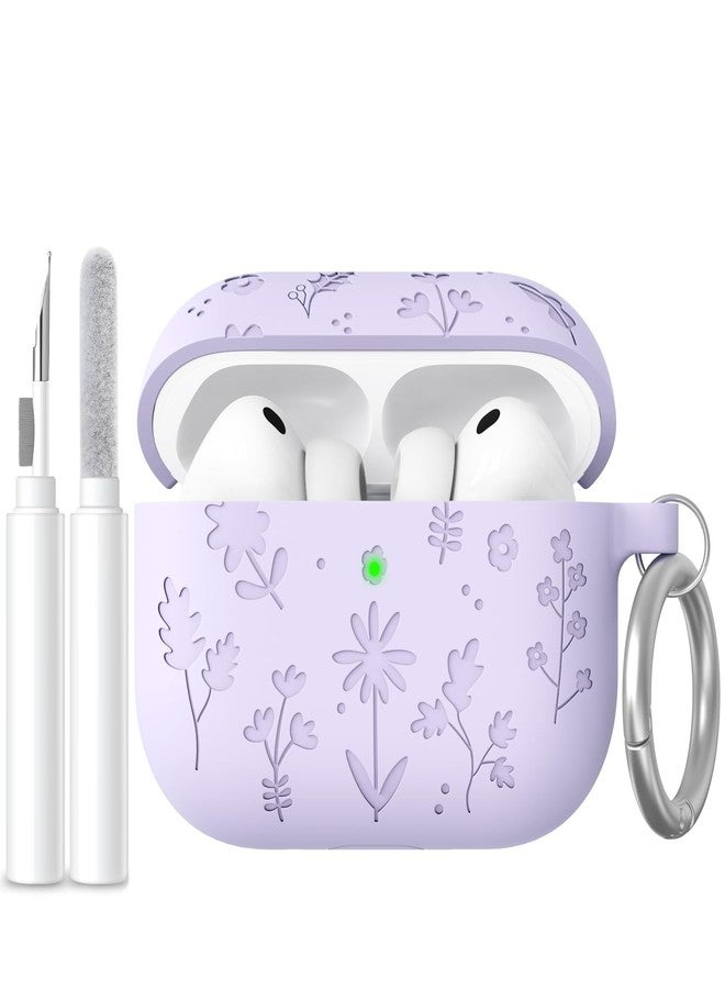 أهاستايل غطاء حماية AhaStyle لسماعات AirPods Pro 3 (2025) مصنوع من السيليكون بتصميم زهور أنيق، غطاء كامل مقاوم للصدمات لسماعات AirPods Pro من الجيل الثالث من Apple، مع طقم تنظيف، مناسب للنساء والفتيات. - Image 1