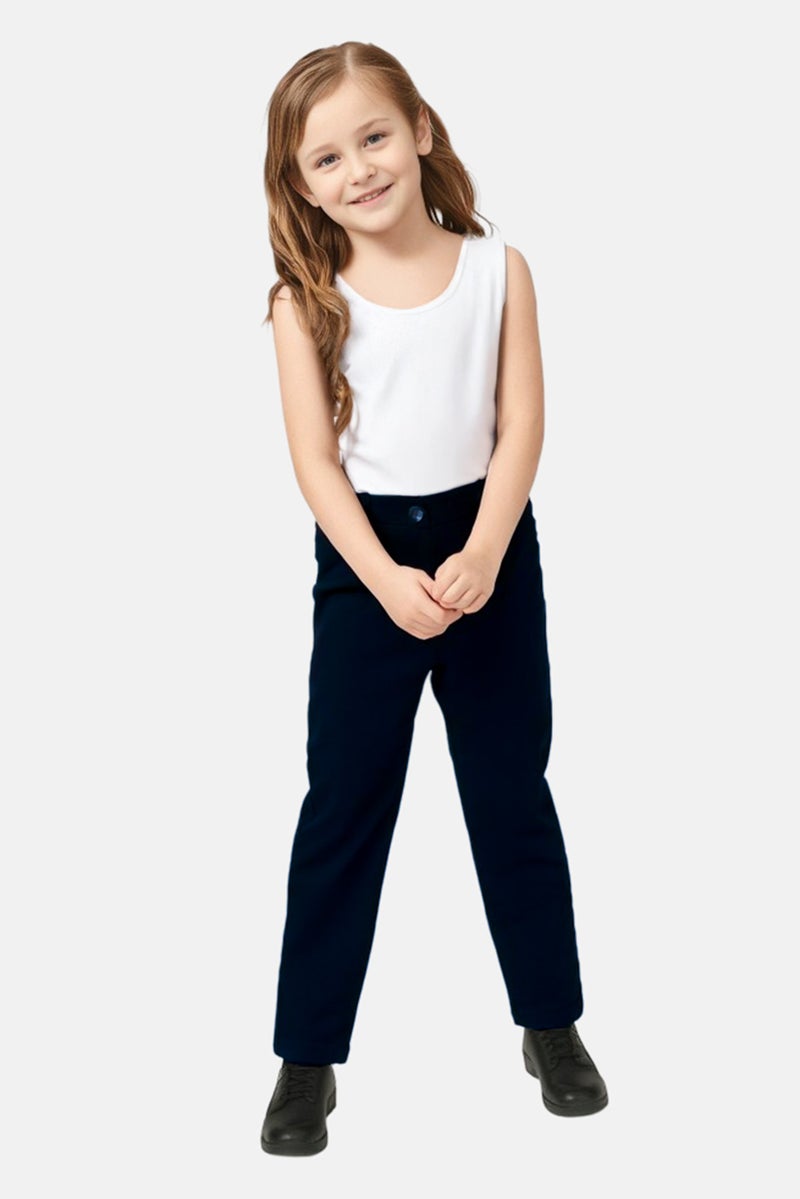 EMPORIO ARMANI Kids Girl Solid Straight Leg Pants, Black - Image 1
