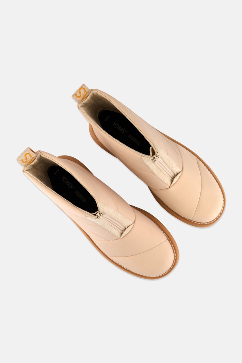 TOMS Women Alpargata Mallow Puffer Zipper Closure Ankle Boots, Beige - Image 3