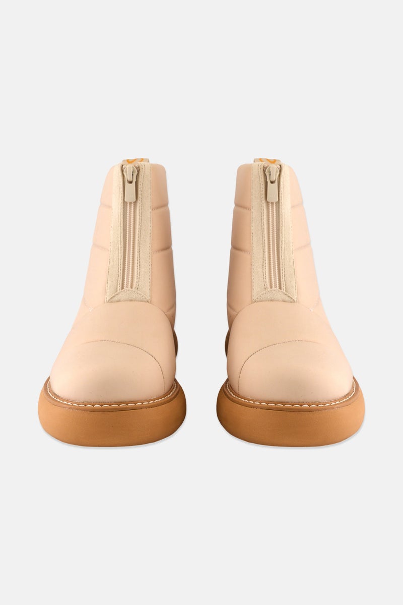 TOMS Women Alpargata Mallow Puffer Zipper Closure Ankle Boots, Beige - Image 4