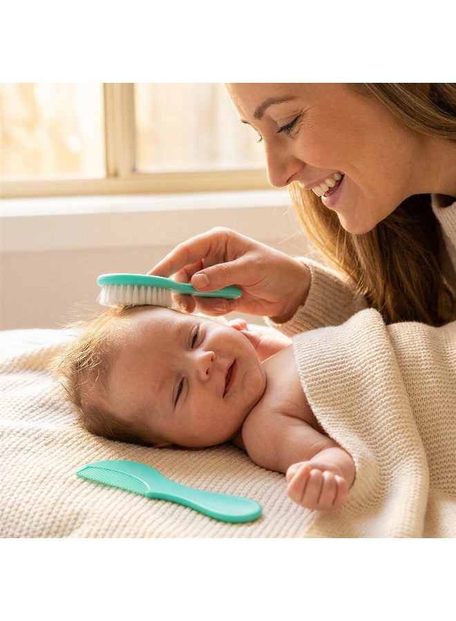 Playgro Gentle Touch Brush and Comb – Turquoise – Soft Baby Hair Brush & Comb Set for Newborns, Infants & Toddlers, Gentle Grooming Essentials for Delicate Hair & Scalp - Image 5