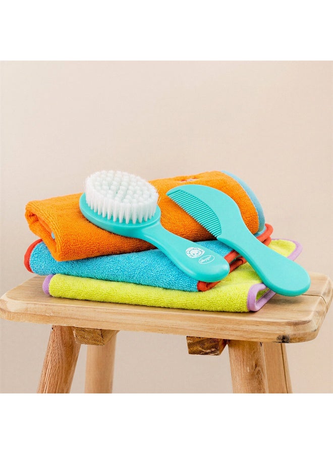 Playgro Gentle Touch Brush and Comb – Turquoise – Soft Baby Hair Brush & Comb Set for Newborns, Infants & Toddlers, Gentle Grooming Essentials for Delicate Hair & Scalp - Image 3