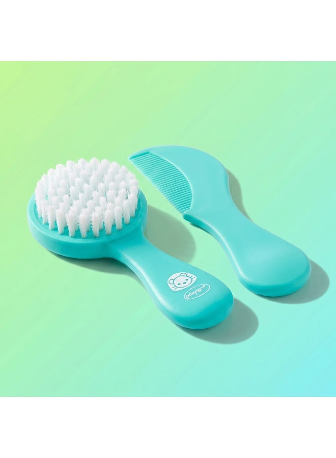 Playgro Gentle Touch Brush and Comb – Turquoise – Soft Baby Hair Brush & Comb Set for Newborns, Infants & Toddlers, Gentle Grooming Essentials for Delicate Hair & Scalp - Image 2
