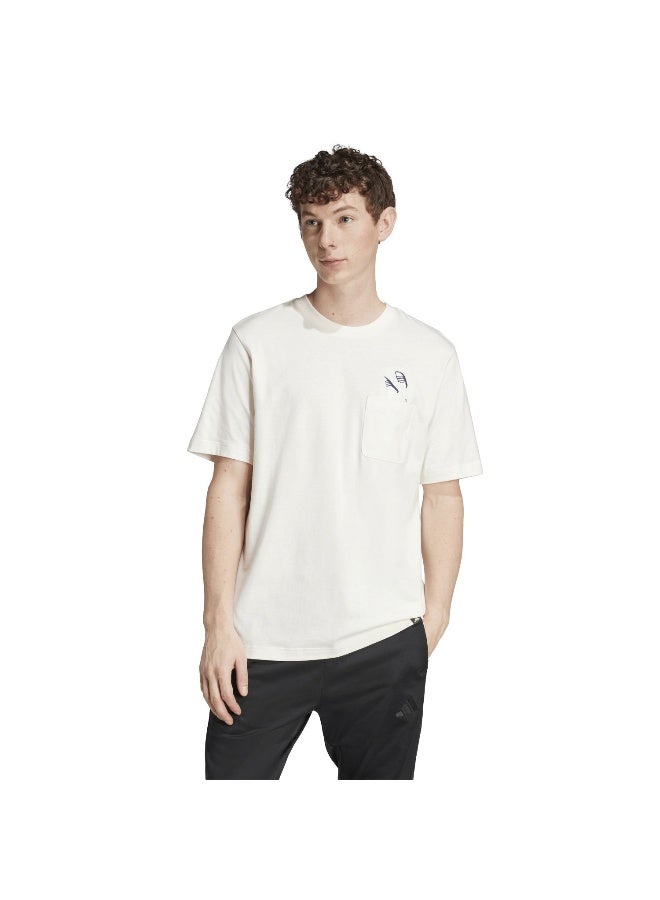 اديداس تي شيرت تدريب رجالي أبيض مقاس - Image 2