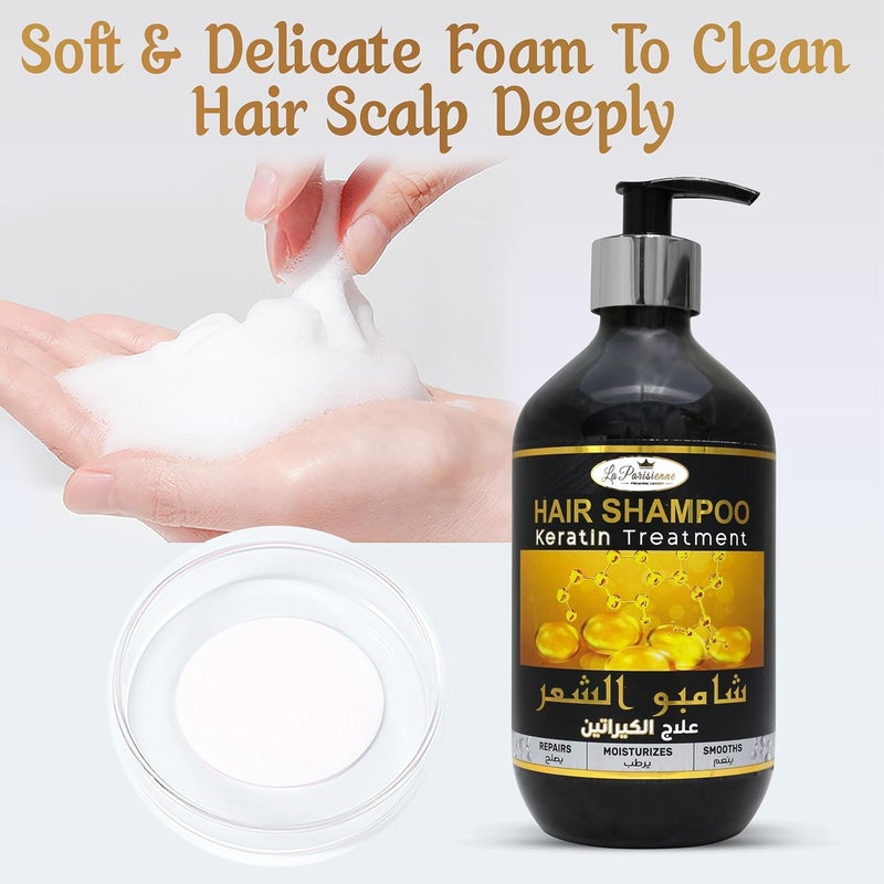 ECOLYTE+ La Parisienne Premium Luxury Hair Shampoo with Keratin Treatment - 500 ml - Image 4