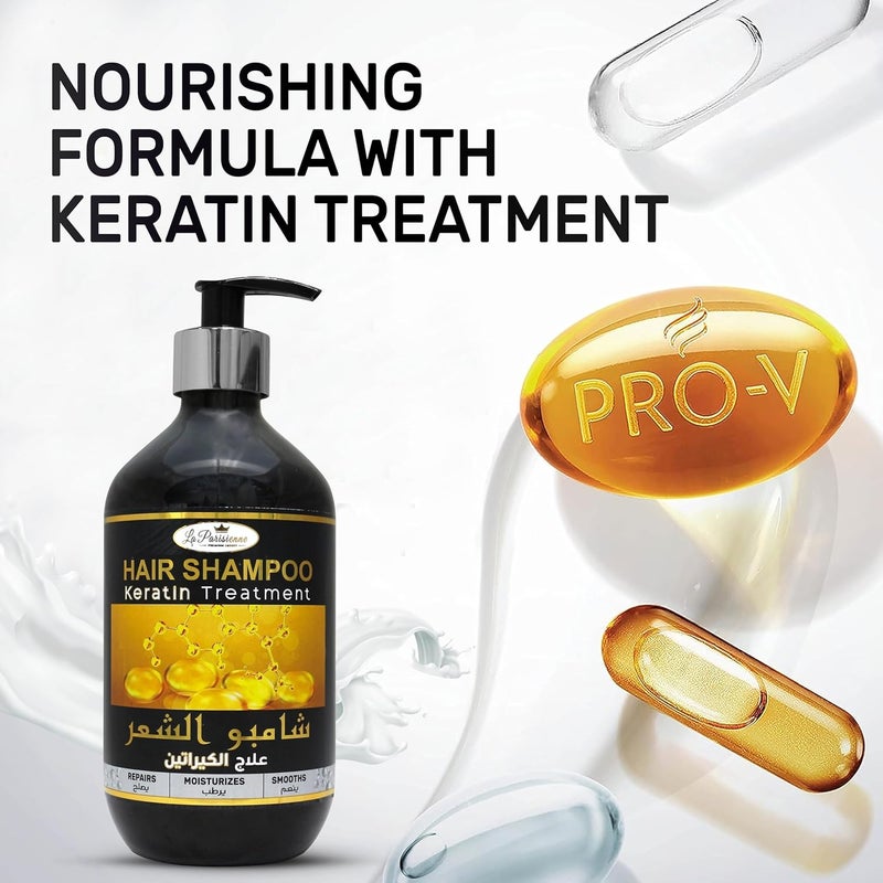 ECOLYTE+ La Parisienne Premium Luxury Hair Shampoo with Keratin Treatment - 500 ml - Image 3