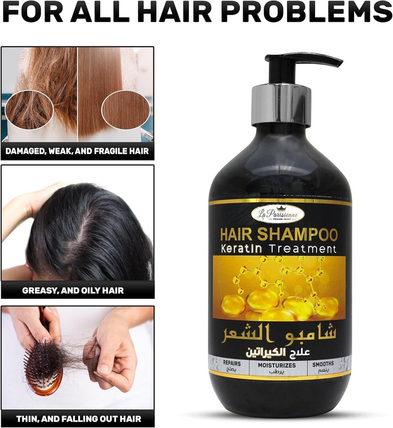 ECOLYTE+ La Parisienne Premium Luxury Hair Shampoo with Keratin Treatment - 500 ml - Image 5