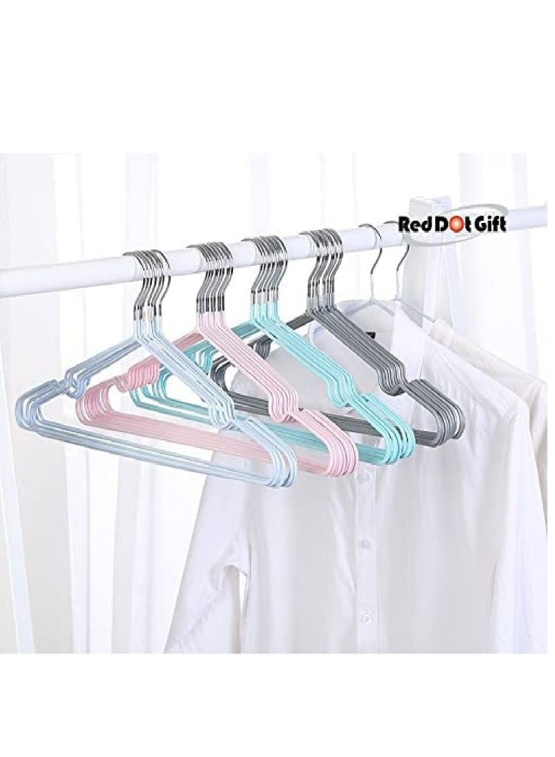 Red Dot Gift 50-Piece White Metal Hangers Shirt Hangers Wire Hangers 40cm Strong Anti-Slip Hangers Space Saving Rubber Coated and  Heavy Duty Hangers - Image 4