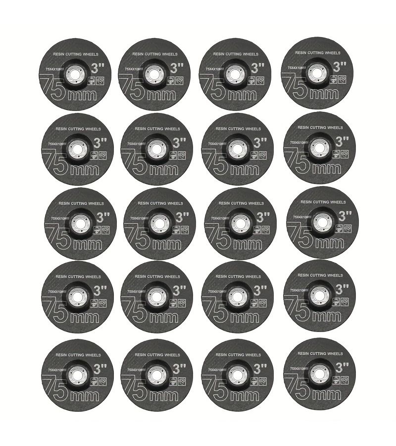 20 Pack 75x4x10mm Resin Grinding Wheel Disc for Metal Rust Removal Deburring Polishing - Image 1