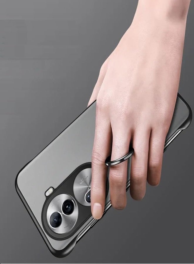 ريل كيس جراب خلفي من REALCASE لهاتف Oppo Reno 11 Pro 5G | جراب خلفي أنيق بدون إطار، غير لامع، صلب | جراب خلفي ناعم من مادة TPU مقاوم للصدمات لهاتف Reno 11 Pro 5G (أسود) - Image 3