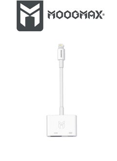 موجماكس محول توصيلة كيبل HD الى ايفون أصلي بمنفذ HDMI و منفذ لايتنينج (ايفون) lightning لشحن الهاتف اثناء التوصيل.  - Image 1