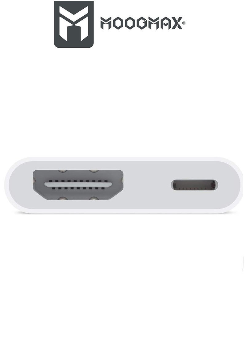 MOOGMAX - Original Lightning To HDMI Digital AV Adapter White. From MOOGMAX. - Image 1