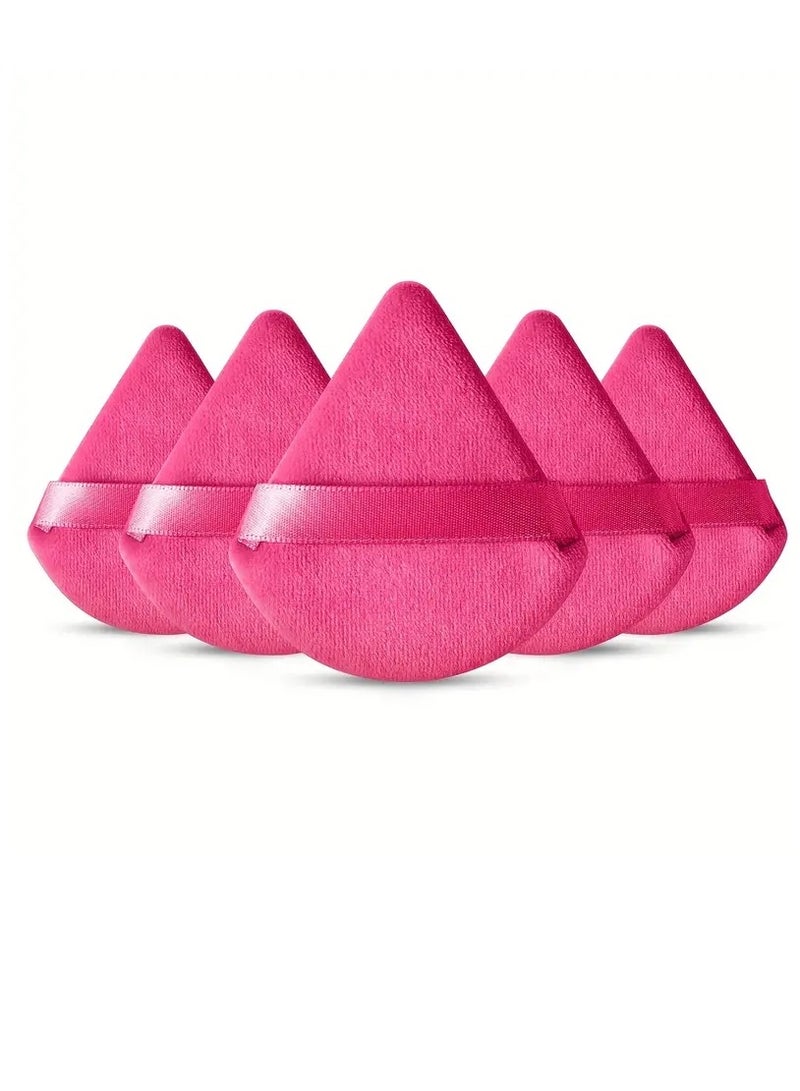 ORiTi Powder Puff 5 pcs Make Up Puff FaceSoft TrianglePowder Puffs for Loose Powder MineralPowder Baby Powder Velous Cosmetic Foundation Sponges Blender - Image 2