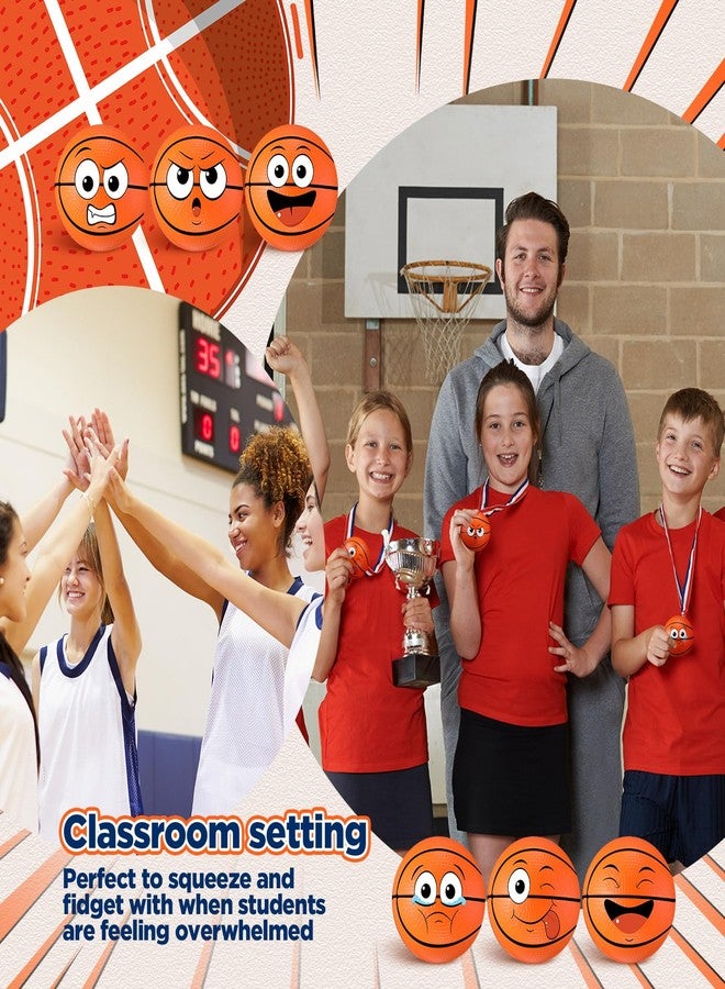 Arrowbash 12 Pcs Mini Face Basketball Stress Balls for Boys Girls 2.5'' Small Fidget Toys Squeeze Foam Balls for Stress and Anxiety Relief Valentines Exchange Gift Party Favors Birthday Decoration - Image 3