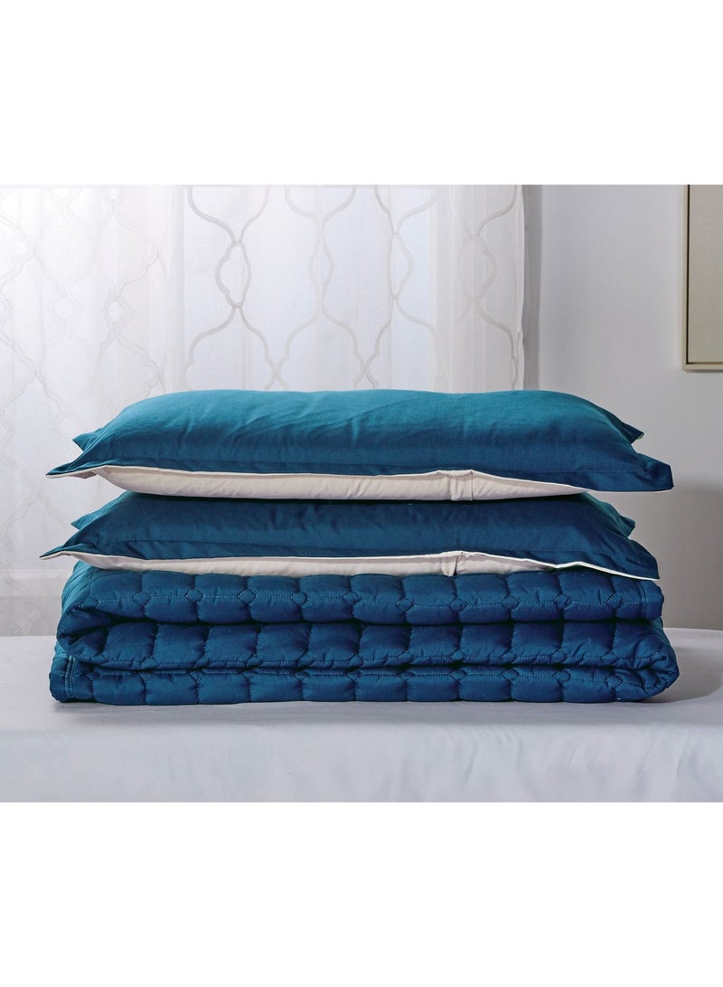 Sleep Night 4 Pieces Comforter Set Single Size 160 X 210 Cm Dual color Reversible Bedding Set for All Seasons - Image 2