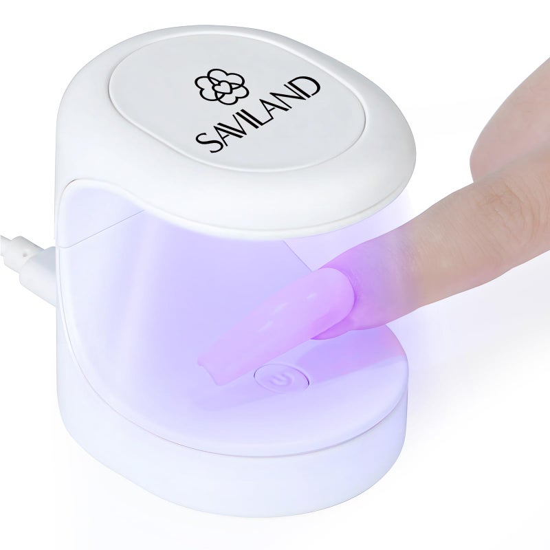 Saviland Mini Nail Lamp, Quick-Dry Gel Nail Lamp 16W, Portable U V Light for Easy and Fast Nail Extension, U V LED Curing Lamp for Manicure Starters DIY Nail Art - Image 1